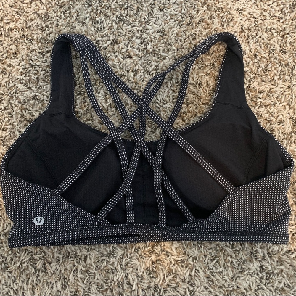 lululemon athletica Black Dot Strappy Sports Bra - Black